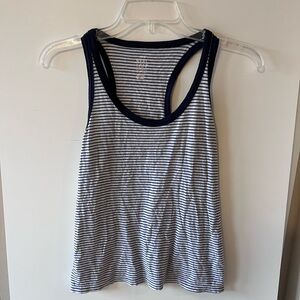 Aerie XS Racerback Tank with Navy Trim